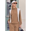 Ekouaer 2 Piece Sets for Women Half Zip Lounge Sets Matching Fall Outfits(Khaki)