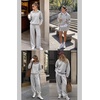 Ekouaer 2 Piece Sets for Women Half Zip Lounge Sets Matching Fall Outfits(Light Gray)