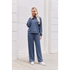 Ekouaer 2 Piece Sets for Women Half Zip Lounge Sets Matching Fall Outfits(Navy Blue)