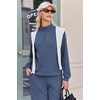 Ekouaer 2 Piece Sets for Women Half Zip Lounge Sets Matching Fall Outfits(Navy Blue)