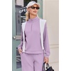 Ekouaer 2 Piece Sets for Women Half Zip Lounge Sets Matching Fall Outfits(Purple)