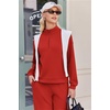 Ekouaer 2 Piece Sets for Women Half Zip Lounge Sets Matching Fall Outfits(Red)