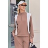 Ekouaer 2 Piece Sets for Women Half Zip Lounge Sets Matching Fall Outfits(Smoky Brown)
