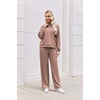 Ekouaer 2 Piece Sets for Women Half Zip Lounge Sets Matching Fall Outfits(Smoky Brown)