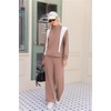 Ekouaer 2 Piece Sets for Women Half Zip Lounge Sets Matching Fall Outfits(Smoky Brown)