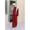 Ekouaer 2 Piece Sets for Women Half Zip Lounge Sets Matching Fall Outfits(Wine Red)