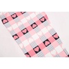 Ekouaer 3 PCS Capri Pajamas for Women Set Short Sleeve Pajama Lounge Sets(Pink and Grey Plaid)
