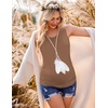 Ekouaer 3 Packs Maternity Nursing Tank Tops Breastfeeding Clothes(3pcs Black / Brown / Off White)