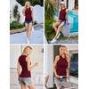 Ekouaer 3 Packs Maternity Tank Tops Crew Neck Ribbed Pregnancy Shirts(3pcs Black/ Burgundy Red/ Army Green)
