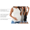 Ekouaer 3 Packs Maternity Tank Tops Crew Neck Ribbed Pregnancy Shirts(3pcs Black/ White/ Grey)