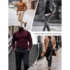 Ekouaer 3 Packs Men Turtleneck Shirts Long Sleeve Thermal Tops Causal Lightweight Pullover S-XXXL(3pcs Black / Light Grey / Army Green)