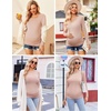 Ekouaer 3/4 Pack Womens Maternity Shirts Long Sleeve Pregnancy Tops(3pcs Black / Green / Dirty Pink)