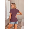 Ekouaer 3/4 Pack Womens Maternity Shirts Short Sleeve Pregnancy Tops(3pcs Black / Dark Red / Light Green)