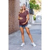 Ekouaer 3/4 Pack Womens Maternity Shirts Short Sleeve Pregnancy Tops(3pcs Black / Dark Red / Light Green)