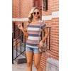 Ekouaer 3/4 Pack Womens Maternity Shirts Short Sleeve Pregnancy Tops(4pcs Black / Brown / Stripe 669 / Grey)