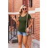 Ekouaer 3/4 Pack Womens Maternity Shirts Short Sleeve Pregnancy Tops(4pcs Black / Brown / White / Army Green)