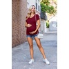 Ekouaer 3/4 Pack Womens Maternity Shirts Short Sleeve Pregnancy Tops(4pcs Black / Grey / Orange / Wine Red)