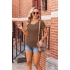Ekouaer 3/4 Pack Womens Maternity Shirts Short Sleeve Pregnancy Tops(4pcs Grey / Black / Brown / Beige)