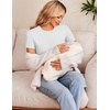 Ekouaer 3/4 Pack Womens Maternity Shirts Short Sleeve Pregnancy Tops(Z 4pcs Black / Brown / Floral / White)