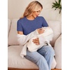 Ekouaer 3/4 Pack Womens Maternity Shirts Short Sleeve Pregnancy Tops(Z 4pcs Black / Dark Red / Navy / Light Green)