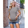 Ekouaer 3/4 Pack Womens Maternity Shirts Short Sleeve Pregnancy Tops(Z 4pcs Black / Grey / White / Army Green)