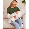 Ekouaer 3/4 Pack Womens Maternity Shirts Short Sleeve Pregnancy Tops(Z 4pcs Black / Grey / White / Army Green)