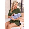 Ekouaer 4 Packs Maternity Shirts Split Side Pregnancy Workout Tops(4pcs Black / Brown / Floral 403 / Army Green)