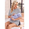 Ekouaer 4 Packs Maternity Shirts Split Side Pregnancy Workout Tops(4pcs Black / Brown / Stripes / White)