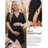 Ekouaer Labor and Delivery Gown Nursing Nightgown Birthing Pajamas Dress(Black)