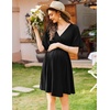 Ekouaer Labor and Delivery Gown Nursing Nightgown Birthing Pajamas Dress(Black)