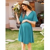 Ekouaer Labor and Delivery Gown Nursing Nightgown Birthing Pajamas Dress(Blue Green)