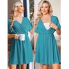 Ekouaer Labor and Delivery Gown Nursing Nightgown Birthing Pajamas Dress(Blue Green)