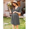 Ekouaer Labor and Delivery Gown Nursing Nightgown Birthing Pajamas Dress(Dark Grey)