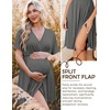 Ekouaer Labor and Delivery Gown Nursing Nightgown Birthing Pajamas Dress(Dark Grey)