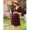 Ekouaer Labor and Delivery Gown Nursing Nightgown Birthing Pajamas Dress(Dark Red)