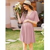 Ekouaer Labor and Delivery Gown Nursing Nightgown Birthing Pajamas Dress(Dusty Rose)
