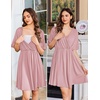 Ekouaer Labor and Delivery Gown Nursing Nightgown Birthing Pajamas Dress(Dusty Rose)