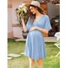 Ekouaer Labor and Delivery Gown Nursing Nightgown Birthing Pajamas Dress(Light Blue)