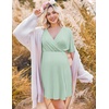 Ekouaer Labor and Delivery Gown Nursing Nightgown Birthing Pajamas Dress(Light Green)
