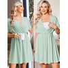 Ekouaer Labor and Delivery Gown Nursing Nightgown Birthing Pajamas Dress(Light Green)