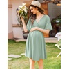 Ekouaer Labor and Delivery Gown Nursing Nightgown Birthing Pajamas Dress(Light Green)