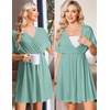 Ekouaer Labor and Delivery Gown Nursing Nightgown Birthing Pajamas Dress(Mint Green)