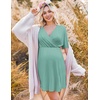 Ekouaer Labor and Delivery Gown Nursing Nightgown Birthing Pajamas Dress(Mint Green)