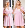 Ekouaer Labor and Delivery Gown Nursing Nightgown Birthing Pajamas Dress(Pink)