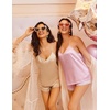 Ekouaer Lingerie for Women Sexy Satin Silk Pajama Sets Lace Cami Short Pj(Champagne)