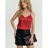 Ekouaer Lingerie for Women Sexy Satin Silk Pajama Sets Lace Cami Short Pj(Cheetah)