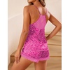 Ekouaer Lingerie for Women Sexy Satin Silk Pajama Sets Lace Cami Short Pj(Hot Pink Leopard)