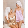 Ekouaer Lingerie for Women Sexy Satin Silk Pajama Sets Lace Cami Short Pj(Khaki)