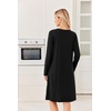 Ekouaer Long Sleeve Nightgowns for Women Soft Knit House Dress Sleepshirts(Black)
