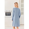 Ekouaer Long Sleeve Nightgowns for Women Soft Knit House Dress Sleepshirts(Blue)